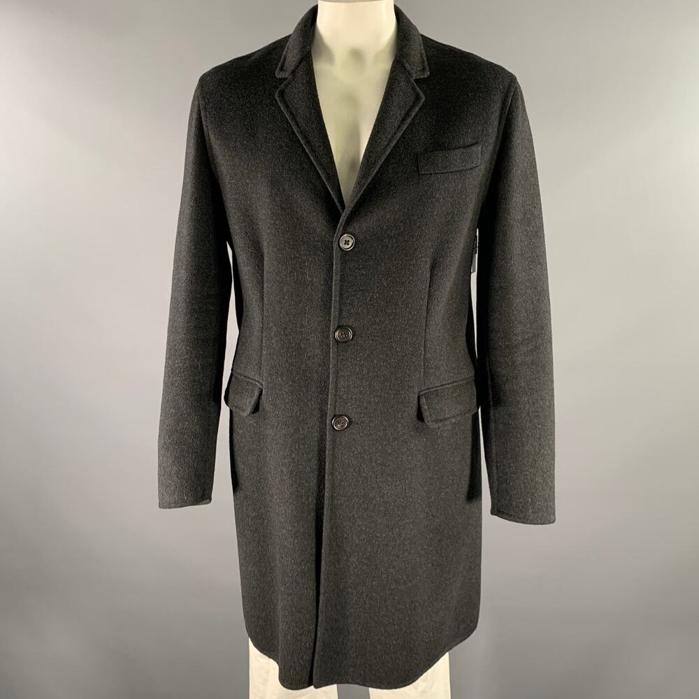 MARC JACOBS Size XL Grey Charcoal Wool Coat